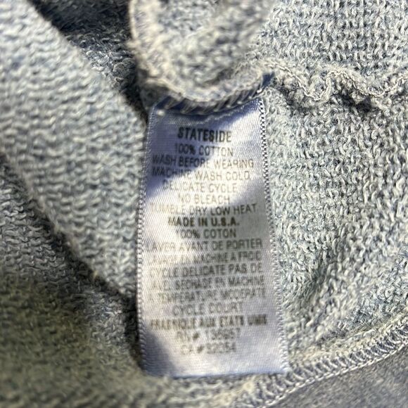 STATESIDE Garment Dyed Bell Sleeve Pullover Hoody Sweatshirt Washed Blue - Picture 8 of 8